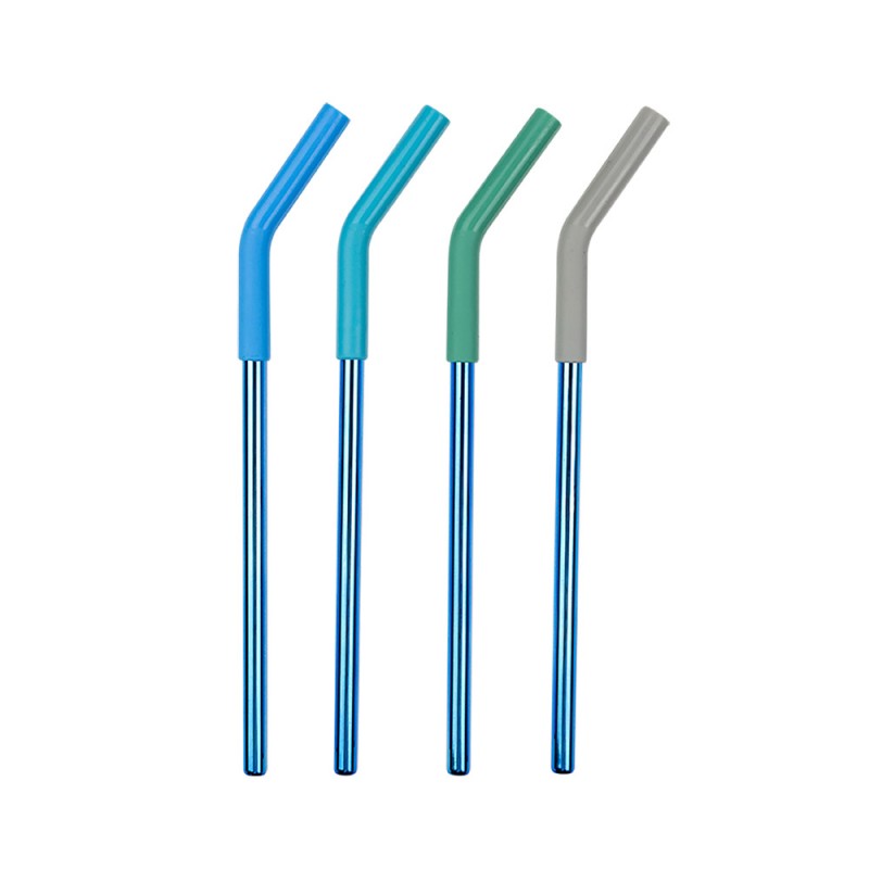 Silicone Tip Stainless Steel Reusable Straw