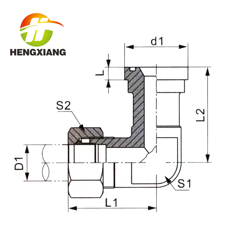90°ELBOW METRIC MALE BITE TYPE FLANGE ISO 6162 1CFL9-RN