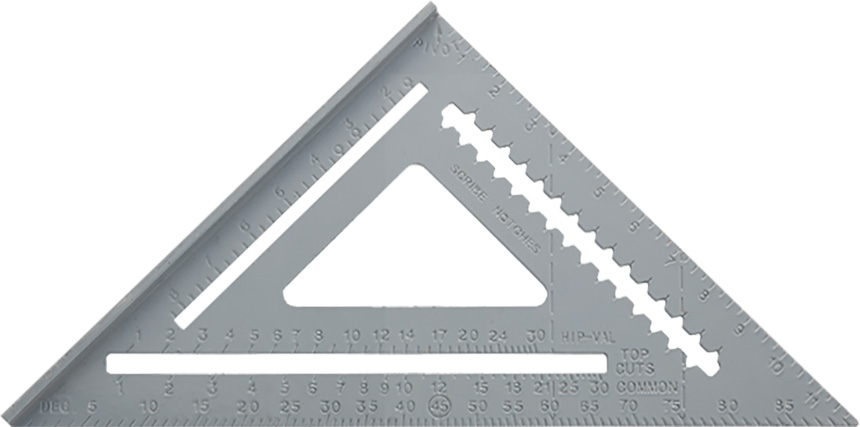 ALUMINIUM RAFTER SQUARE WITH STAMPED